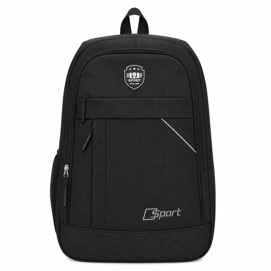 Rucsac Travel Business QABALA, 48x32x15 cm, Oxford, Negru si Alb