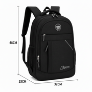 Rucsac Travel Business QABALA, 48x32x15 cm, Oxford, Negru si Alb
