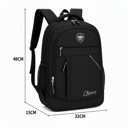 Rucsac Travel Business QABALA, 48x32x15 cm, Oxford, Negru si Alb