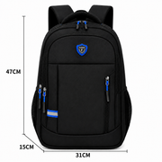 Rucsac Travel Business SUMQAYIT, 47x31x15 cm, Oxford, Negru si Albastru