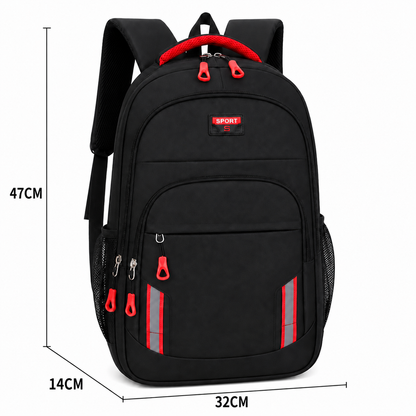 Rucsac Travel Business YEVLAKH, 47x32x14 cm, Oxford, Negru si Rosu