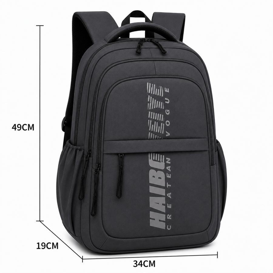 Rucsac de Scoala ANDIJAN, 49x34x19 cm, Oxford, Gri Inchis
