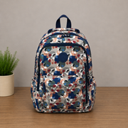 Rucsac de Scoala URGENCH, 47x32x15 cm, Oxford, Gri cu Imprimeu Floral