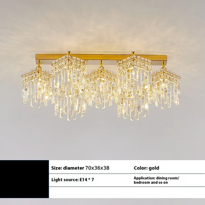 Lustre en cristal CC180/7GD, 70cm, 7xE14, Or