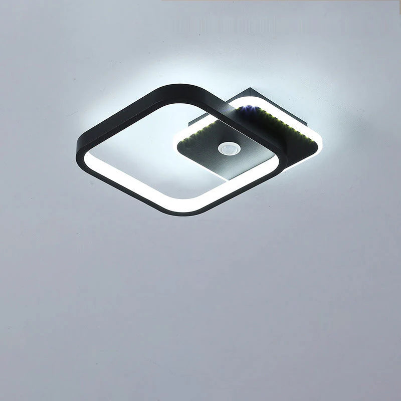 Lustre LED avec détecteur de mouvement PS510BK, 16W, lumière froide/chaude/neutre 3000K/4000K/6000K, métal et acrylique