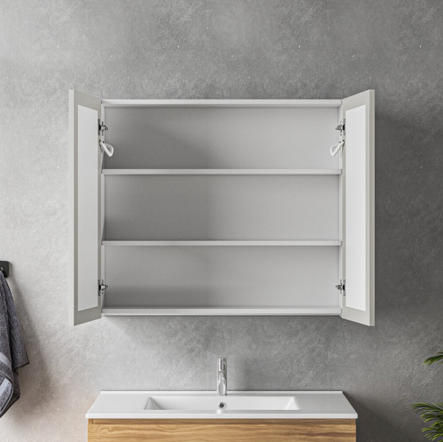 Miroir LED avec armoire MODA 80x70 cm éclairage périmétrique blanc et capteur tactile