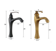 Robinet de lavabo haut, laiton sanitaire, bronze antique, Smack