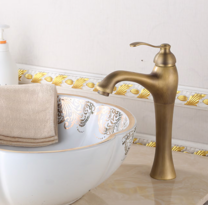 Robinet de lavabo haut, laiton sanitaire, bronze antique, Smack