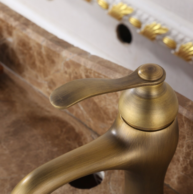 Robinet de lavabo haut, laiton sanitaire, bronze antique, Smack