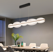 Lustre LED suspendu avec télécommande ISOTTA 105W, Lumière Froid/Chaud/Neutre 3000K/4000K/6000K, Dimmable, Hauteur réglable, Noir et Argent, Métal et Cristal