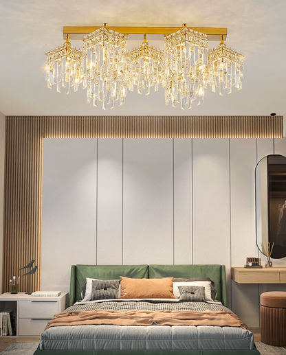 Lustre en cristal CC180/7GD, 70cm, 7xE14, Or