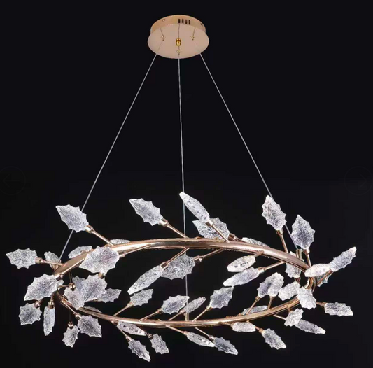 Lustre en cristal, LED, TOCCATA Largo, 36W, Lumière neutre, Diamètre 60cm, Or, Hauteur réglable