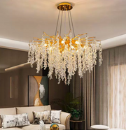 Candelabru Cristal WALTZ Cascade, 9x G9, Auriu, 80cm, Inaltime Reglabila Candelabre Cristal Default Title Alessandro Design