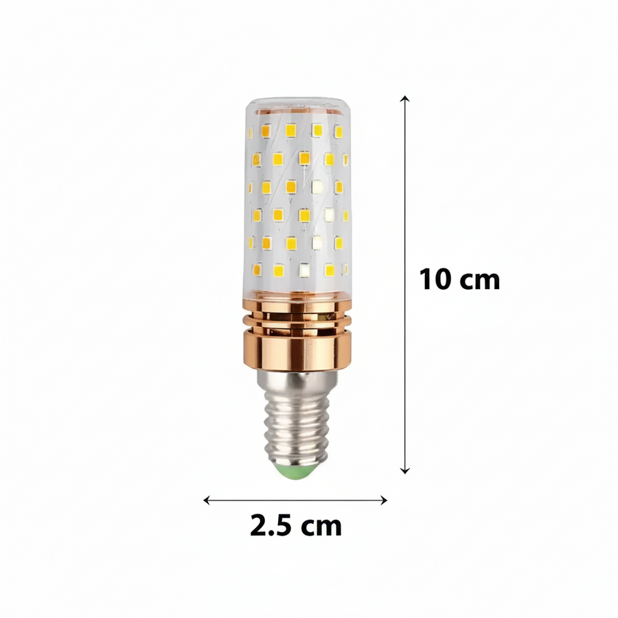 Ampoule LED, 16W, douille E14, lumière froide 6000K, or