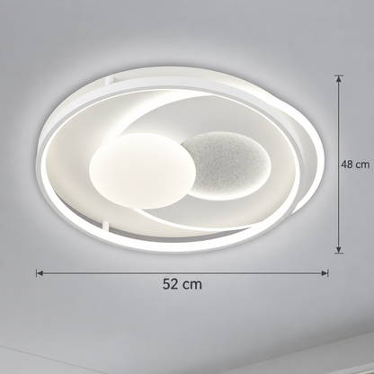Lustre LED avec télécommande ISTARAVSHAN, Forme Ronde, 86W, Lumière Froide/Chaude/Neutre, Dimmable, Blanc