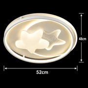Lustre LED avec télécommande ISTARAVSHAN, Forme des Corps Célestes, 87W, Lumière Froide/Chaude/Neutre, Dimmable, Blanc