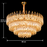 Lustre en cristal MAJESTIC Regalis 21x E14, diamètre 80cm, or brillant, hauteur réglable