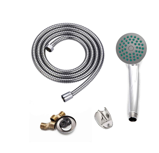 Robinet de bain en chrome poli - Ensemble complet avec robinet pivotant de 25 cm, tuyau, tuyau et excentriques inclus