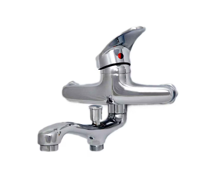 Robinet de bain en chrome poli - Ensemble complet avec robinet pivotant de 25 cm, tuyau, tuyau et excentriques inclus