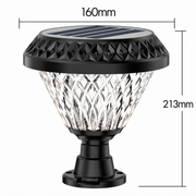 Lampe Solaire LED pour Poteau Extérieur KATTAKURGAN, 8W, Lumière Chaude/Froide/Neutre + RVB, Forme Ronde, Aluminium, Noir, Intensité Variable