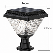 Lampe Solaire LED pour Poteau Extérieur KATTAKURGAN, 8W, Lumière Chaude/Froide/Neutre + RVB, Forme Carrée, Aluminium, Noir, Intensité Variable
