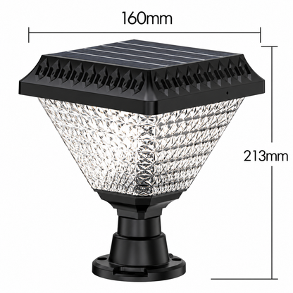 Lampe Solaire LED pour Poteau Extérieur KATTAKURGAN, 8W, Lumière Chaude/Froide/Neutre + RVB, Forme Carrée, Aluminium, Noir, Intensité Variable