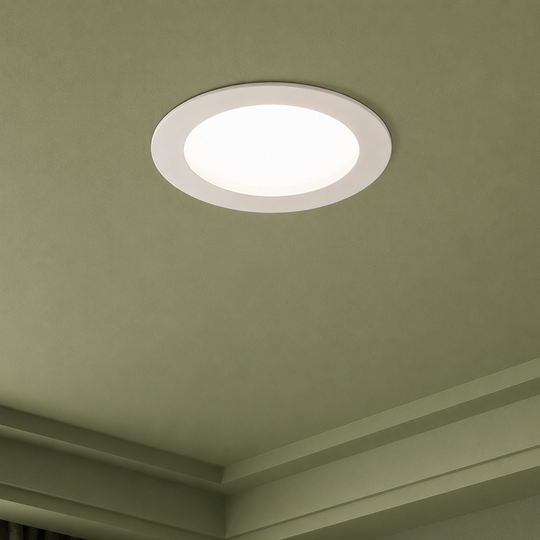 Spot LED AKTOBE, Ø16,8cm, 12W, Rond, Lumière Froide, Blanc, Métal et Acrylique