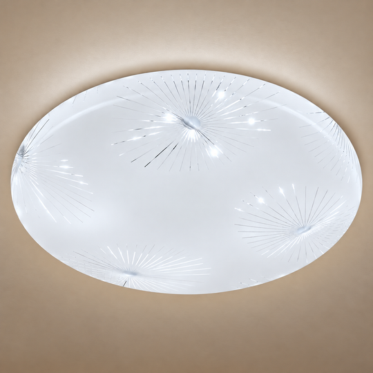 Plafonnier LED Radia 23 cm, 22W, 3000K / 4000K / 6000K, Blanc, Métal et Acrylique