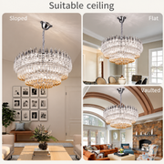 Lustre en cristal MAJESTIC Regalis 21x E14, diamètre 80cm, chrome brillant, hauteur réglable