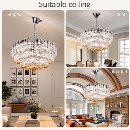 Lustre en cristal MAJESTIC Regalis 21x E14, diamètre 80cm, chrome brillant, hauteur réglable