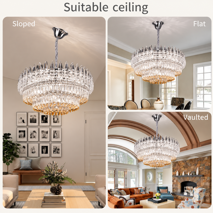 Lustre en cristal MAJESTIC Regalis 21x E14, diamètre 80cm, chrome brillant, hauteur réglable
