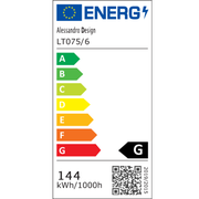 Lustre LED avec télécommande et cristal NOVA ROTONDA RGB 144W, 6 Cercles, Lumière Froid/Chaude/Neutre, Dimmable, Chrome Brillant