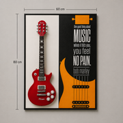 Tablou Sticla Muzica Fara Durere, 60 x 80 cm, Aliaj de Aluminiu si MDF