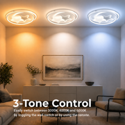 Lustre LED avec télécommande ISTARAVSHAN, Forme des Corps Célestes, 87W, Lumière Froide/Chaude/Neutre, Dimmable, Blanc