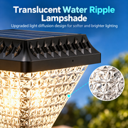 Lampe Solaire LED pour Poteau Extérieur KATTAKURGAN, 8W, Lumière Chaude/Froide/Neutre + RVB, Forme Carrée, Aluminium, Noir, Intensité Variable