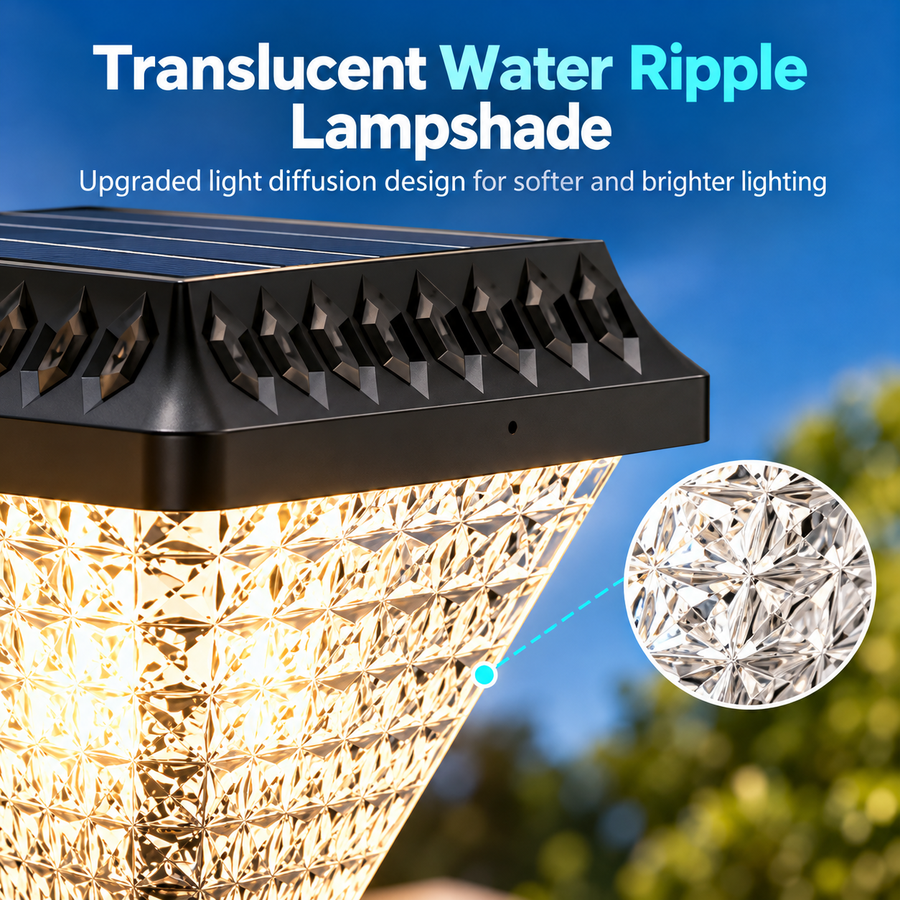 Lampe Solaire LED pour Poteau Extérieur KATTAKURGAN, 8W, Lumière Chaude/Froide/Neutre + RVB, Forme Carrée, Aluminium, Noir, Intensité Variable