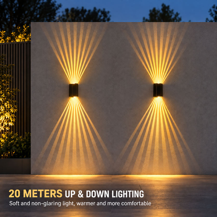 ZARAFSHON Applique Murale Extérieure LED, 8W, Lumière Chaude, IP65, Aluminium, Noir
