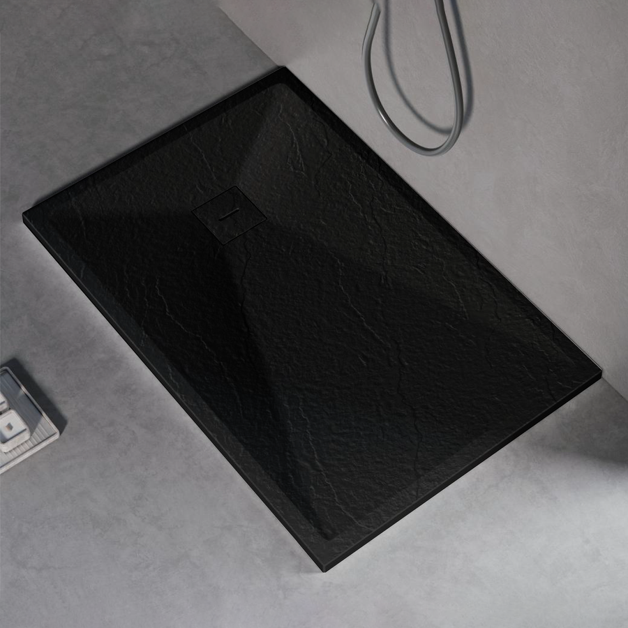 Receveur de douche rectangulaire 80x120 cm, slim 3 cm, noir