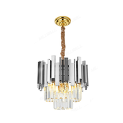 Lustre en cristal BLOIS Nobile 5xE14, diamètre 40 cm, argent, hauteur réglable