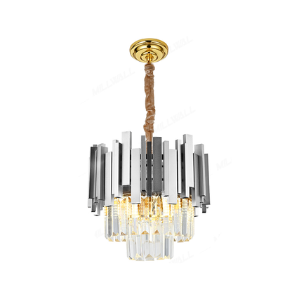 Lustre en cristal BLOIS Nobile 5xE14, diamètre 40 cm, argent, hauteur réglable