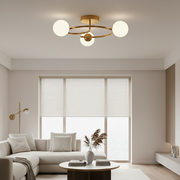 Lustre LED et cristal ORBIT, 66cm, 3xE27, Globes, Or