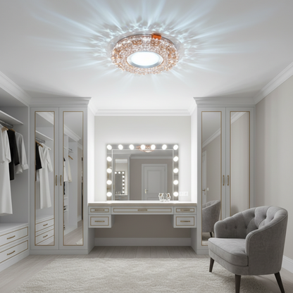 Spot LED ORBITA, 5W, Rotund, Lumina Rece / Calda, Bronz Antichizat, Rasina si Sticla