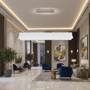 Lustre LED avec Télécommande, Suspendu TAMY 160W, Linéaire, Lumière Froid/Chaud/Neutre, Doré, Hauteur Réglable