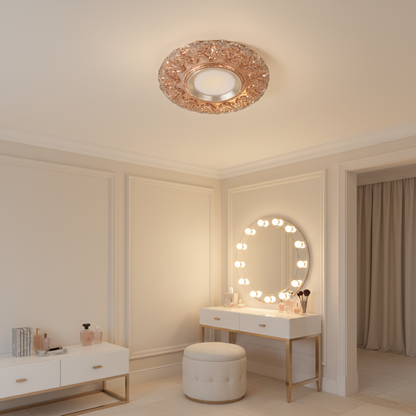 Spot LED ORBITA, 5W, Rotund, Lumina Rece / Calda, Bronz Antichizat, Rasina si Sticla