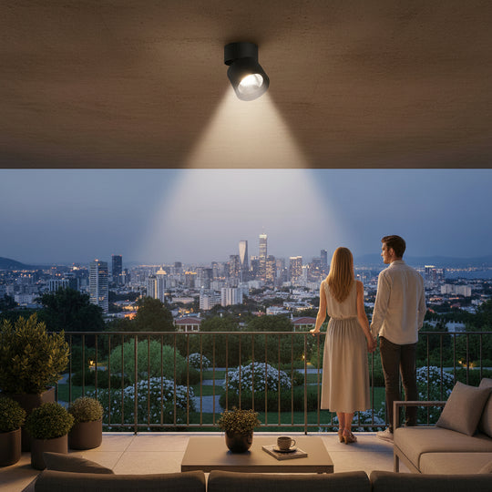 Spot LED TINNIE, rotatif, 9W, lumière neutre 4000K, noir