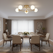 Lustre LED et cristal ORBIT, 72cm, 5xE27, Globes, Or