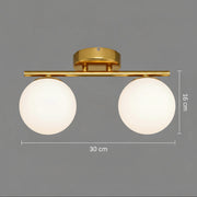 ORI Lustre LED et cristal, 30cm, 2xG9, Globes, Doré