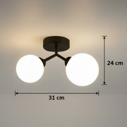 Lustre en cristal ORBS, 31cm, 2xG9, Globes, Noir