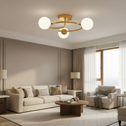 Lustre LED et cristal ORBIT, 66cm, 3xE27, Globes, Or
