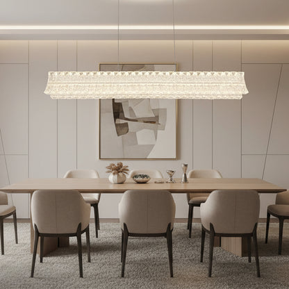 Lustre LED avec Télécommande, Suspendu TAMY 160W, Linéaire, Lumière Froid/Chaud/Neutre, Doré, Hauteur Réglable